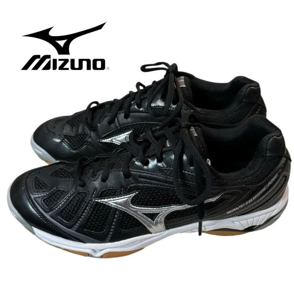 Mizuno Wave Hurricane Women's Volleyball Black Silver V1GC154003 Shoes 9.5